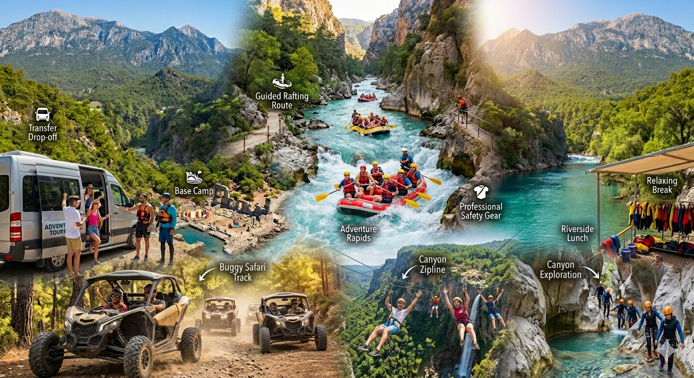 Rafting + Buggy Safari + Zipline + Canyon Tour